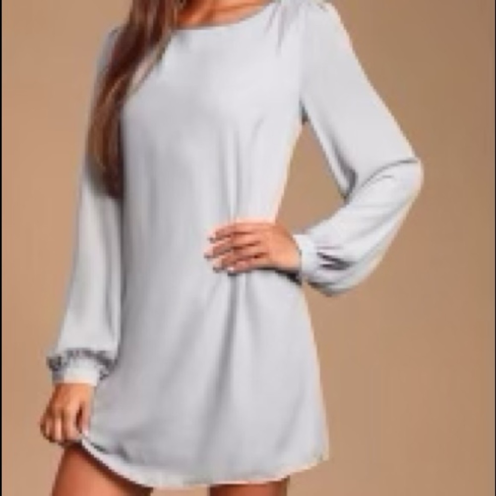 Lulu’s Grey Long Sleeve Shift Dress